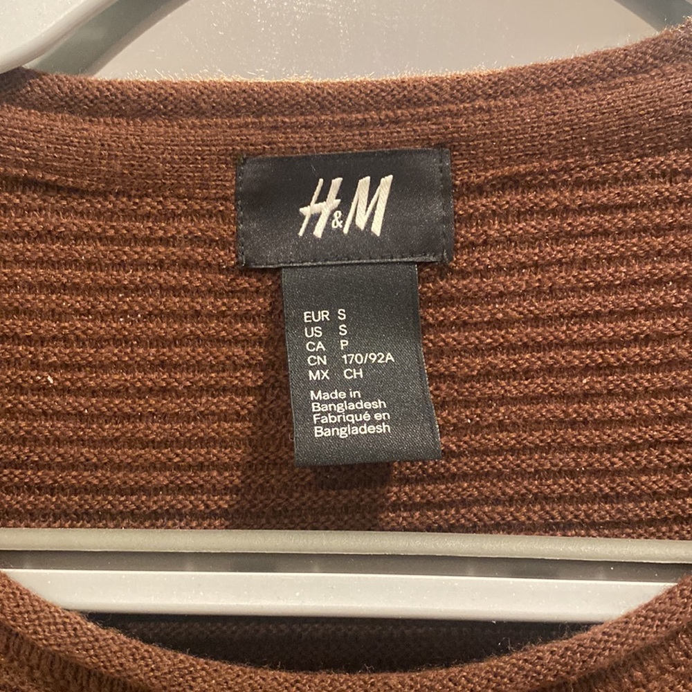 H&M Burgundy / Brick Red Soft Ribbed Crewneck Sweater Sz Small - Picture 4 of 4